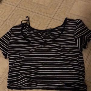 A striped crop top